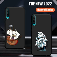 cute cartoon sailboat painting silicone cover for huawei honor 8 lite 8c 9x 9 10 lite 20 pro v20 10i 20i 30 pro 30s phone case