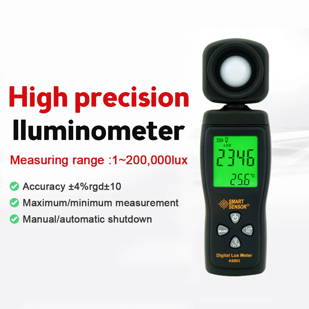 

AS803 Luxmeter цифровой измеритель освещенности, измеритель люкс, фотометр, УФ-измеритель, ЖК-дисплей, Luxmeter ручной УФ-измеритель, осветительный фо...