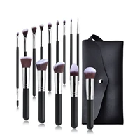 14pcs black makeup brushes set eye face cosmetic foundation powder blush eyeshadow kabuki blending make up brush beauty tool