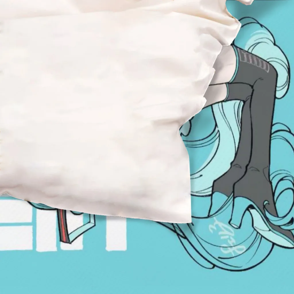 Hatsune Miku Комплект односпальных простыней Полный чехол Одиночное льняное