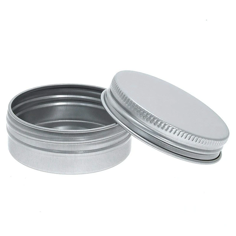 

80 Pcs Screw Top Round Tins Cans Screw Lid Round Tin Container Bottle-Silver & Black