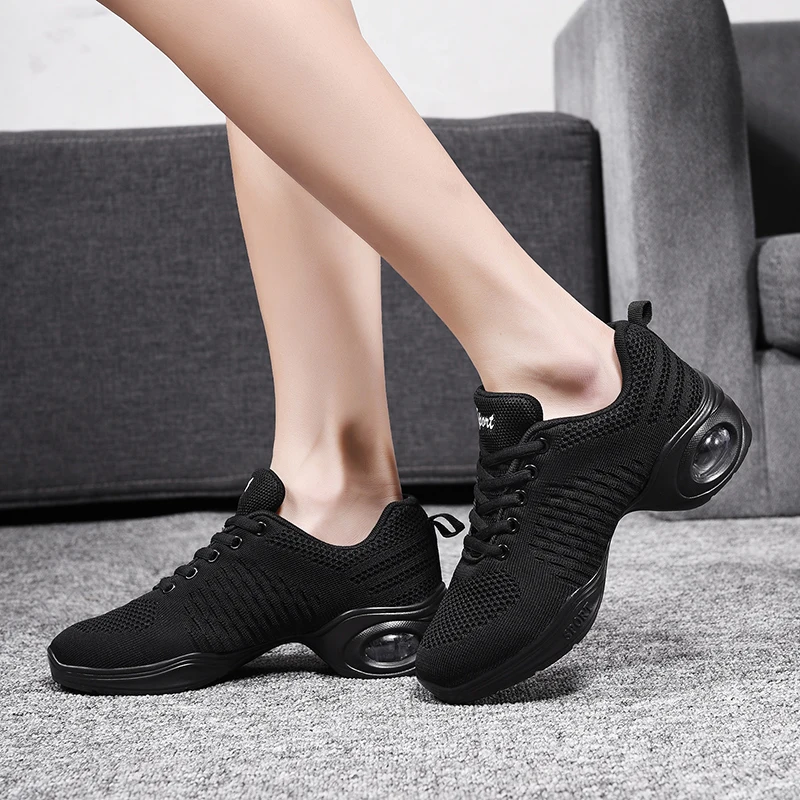 STRONGSHEN Dance Shoes Modern Jazz Hip Hop Shoes Lightweight Soft-Soled Shock-Absorbing Air-Cushion Dance Shoes For Women