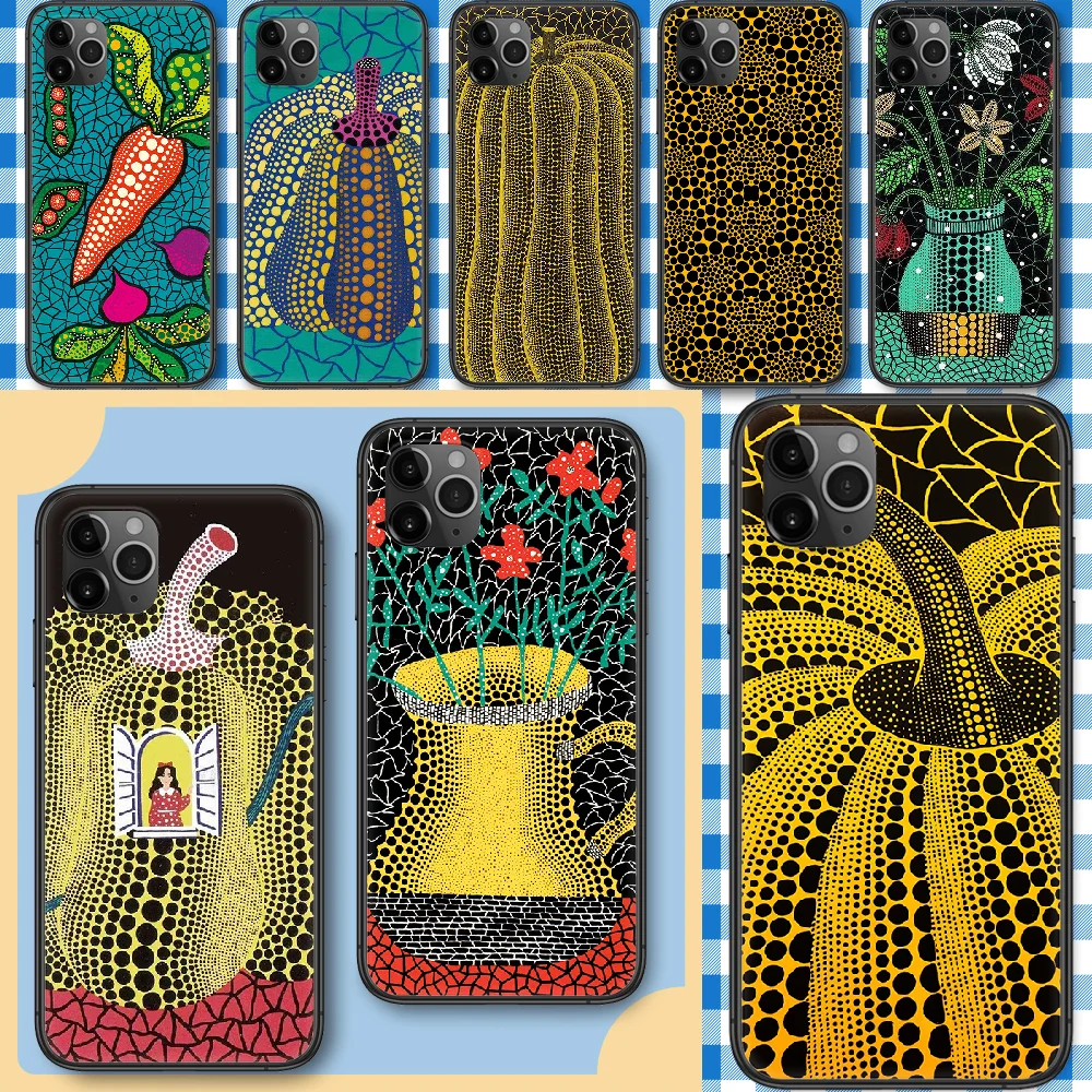 Yayoi Kusama Тыква Искусство чехол для телефона iphone SE 2020 6 6S 7 8 11 12 13 Mini Plus X XS XR Pro Max черный
