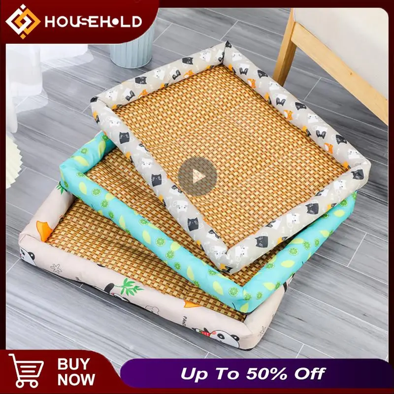 

Cooling Summer Pad Mat For Pets Cats Breathable Blanket Cat Ice Silk Fabric Cool Sleeping Cushion Sofa Dog Car Cushion Cats Nes