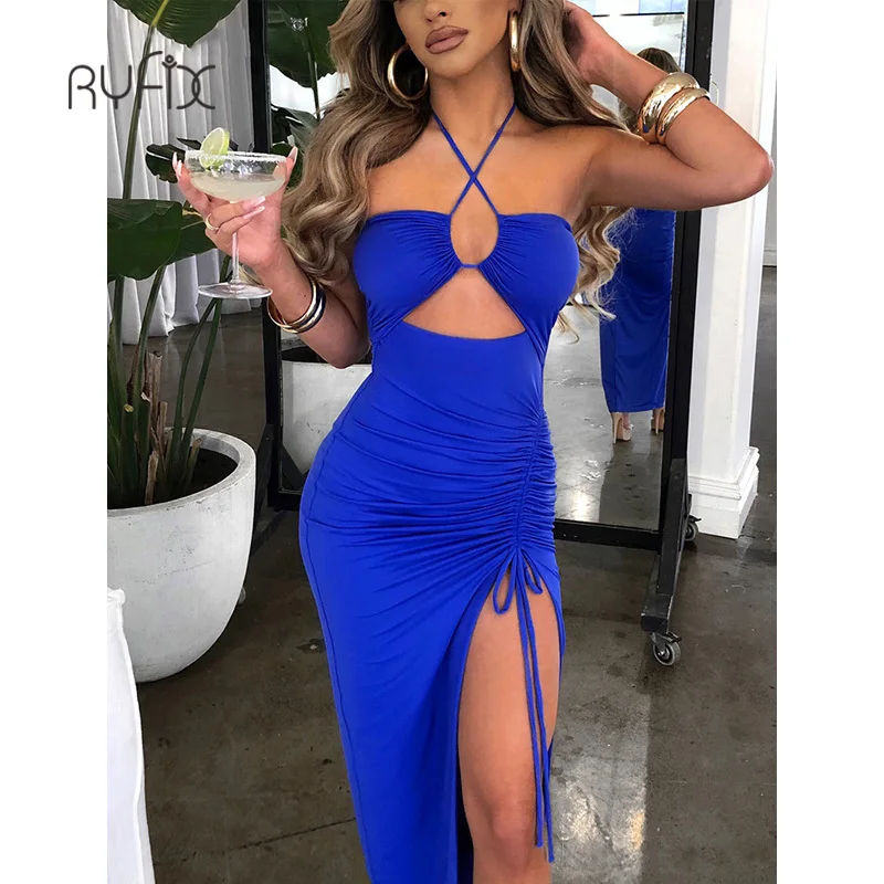 

Платье женское без рукавов с открытой спиной, средней длины