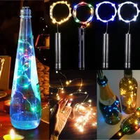 15LEDs/20LEDs 4 Colors Wine Bottle Cork Fairy Light Copper Wire String Lights for Valentine's Day Gift Decor Lamp