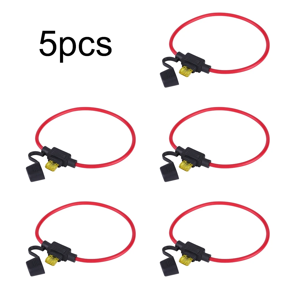 

5pcs DC 12V 20A Mini Blade in Line Fuse Holder for Car Auto