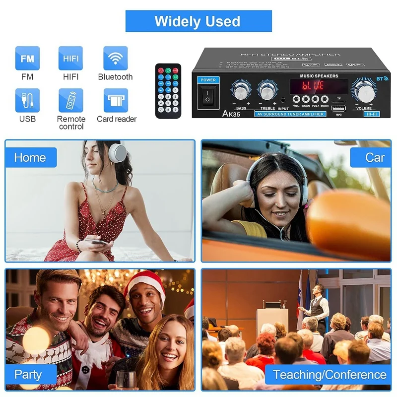 AK35 цифровой усилитель мощности 2-канальный общие автомобильные аксессуары