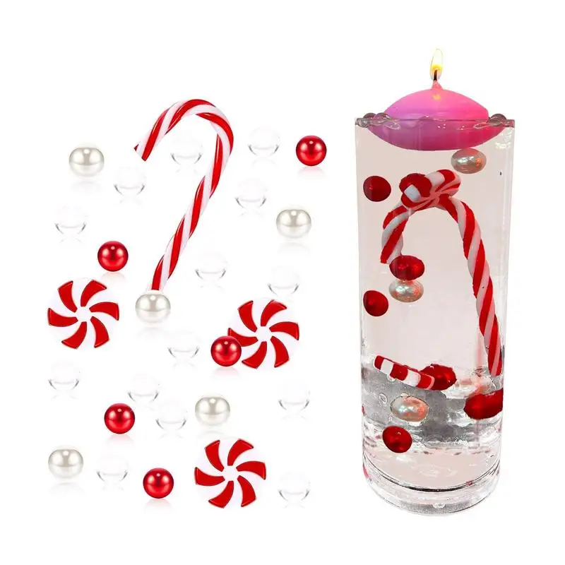 

Christmas Floating Candles Christmas Vase Filler Set For Table Decoration Flameless Floating Lights Waterproof Wax Candle Lights