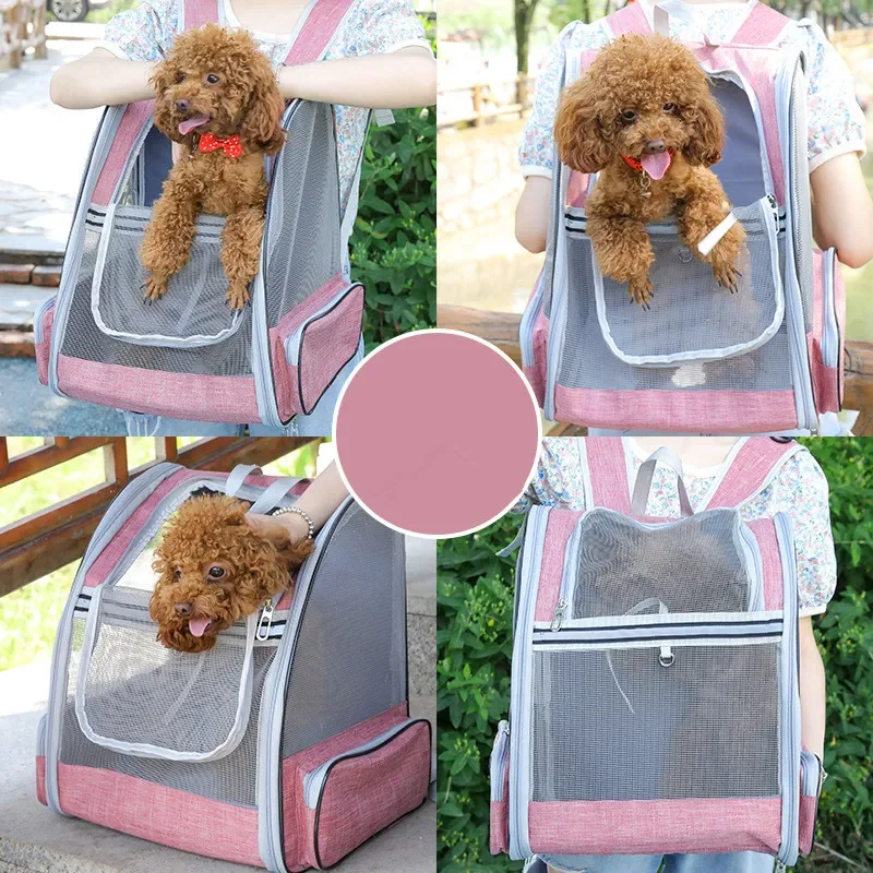 

Переносная Складная сетчатая переноска для домашних животных, Воздухопроницаемый рюкзак для собак и кошек, вместительная уличная переноска для путешествий с двумя лямками
