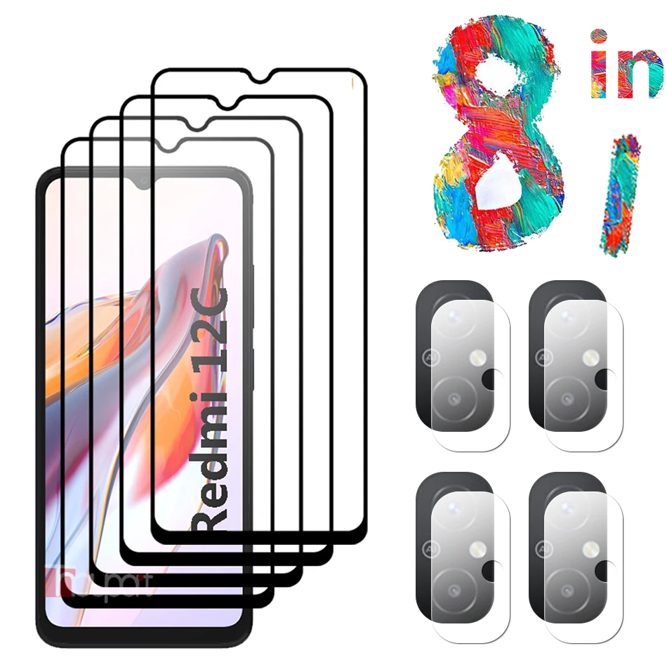 Закаленное стекло для Xiaomi Redmi 12C Защитная пленка экрана Мягкая объектива камеры