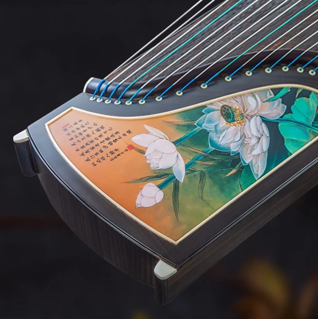 Guzheng 163 см лаковая роспись с рисунком лотоса китайские Струнные инструменты