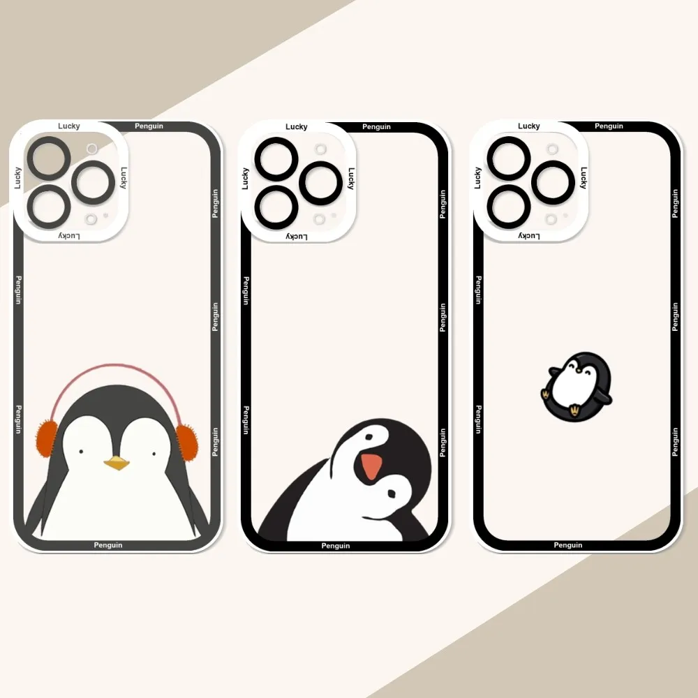 

Cute Lovely Penguin Phone Case For iPhone 12 11 13 14 Pro Max XR XS Max X SE2020 7 8 Plus Case