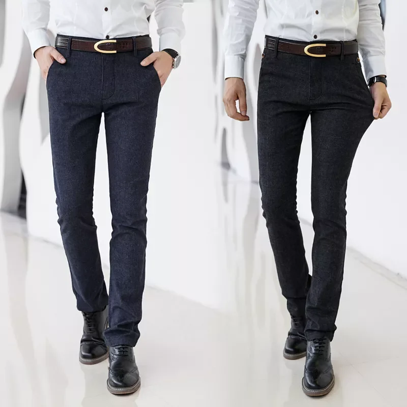 

New in Spring and Autumn New Classic Style Men's Casual Pants Business Fashion Black Blue Elastic Regular Fit Brand Trousers