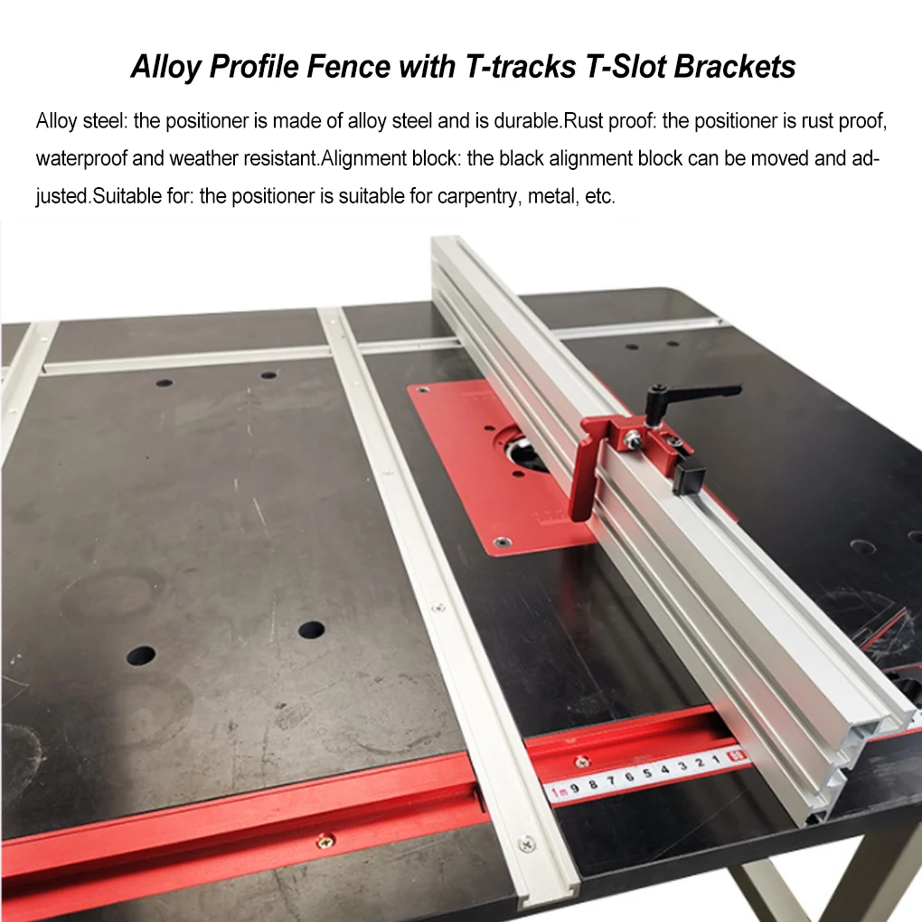 

Wear-resistant Alloy Profile Fence Sliding Brackets High Strength Woodworking Tool Wood Locator Carpenter Workbench Tools