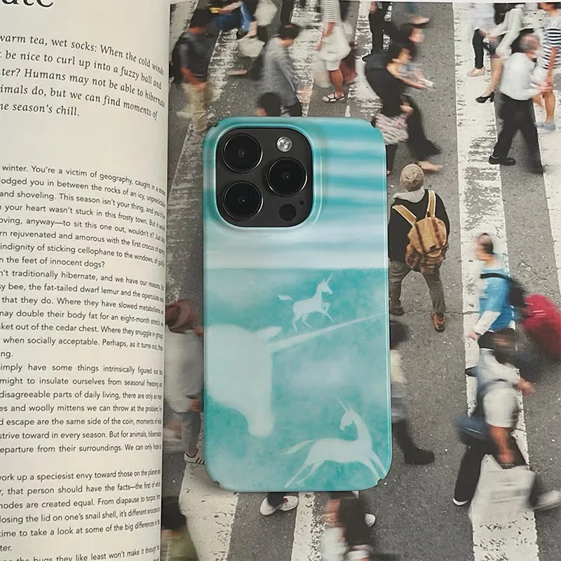 Художественный чехол с изображением единорога для IPHONE 16 15 PRO MAX 14 13 15PLUS акриловый