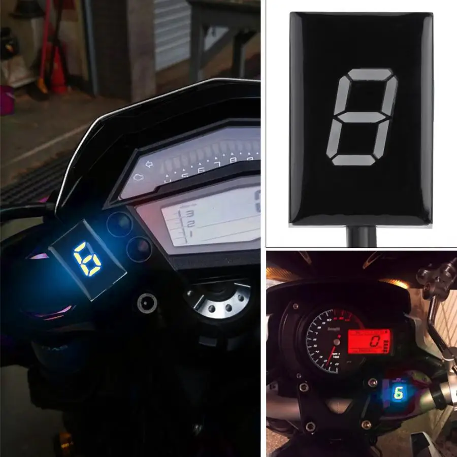 Мотоцикл LED синий индикатор шестерни дисплей скорость цифровой рычаг