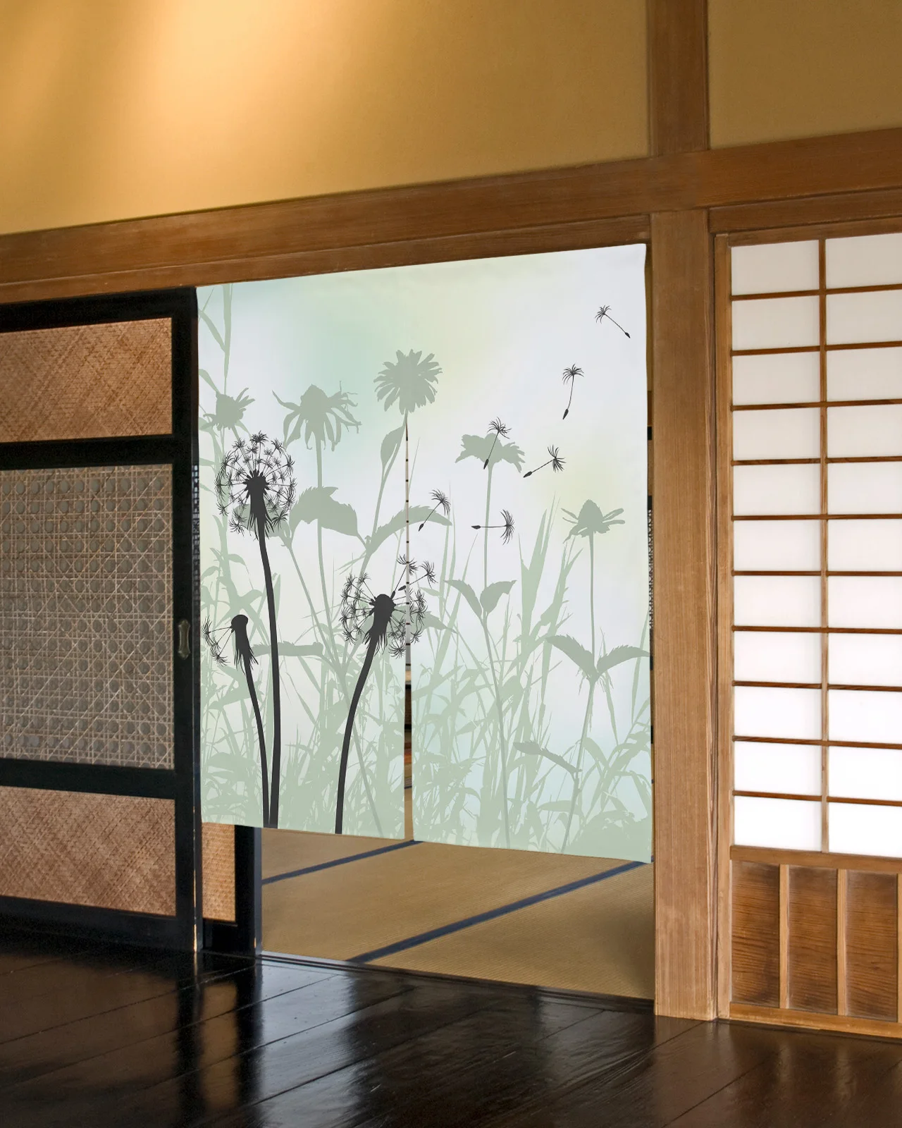 

Осенняя Тема Одуванчик цветы японская дверная занавеска перегородка для кухни спальни дома вход полузанавеска s