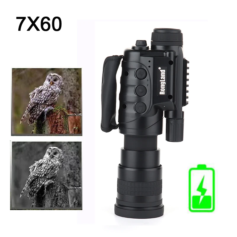 Caza 7X60 Camera Digital Night Vision Scope Monocular Infrared Automatic Inductive Goggles Trail Camera 4K Telescope For Hunting