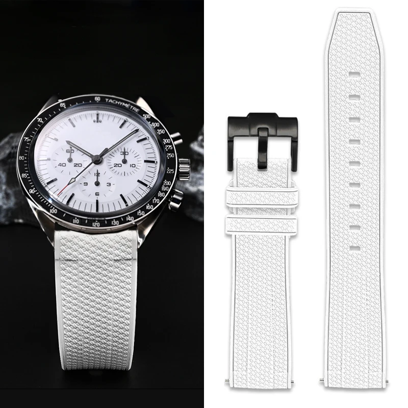 Жидкий силиконовый ремешок для Omega Speedmaster быстросъемная пряжка из нержавеющей
