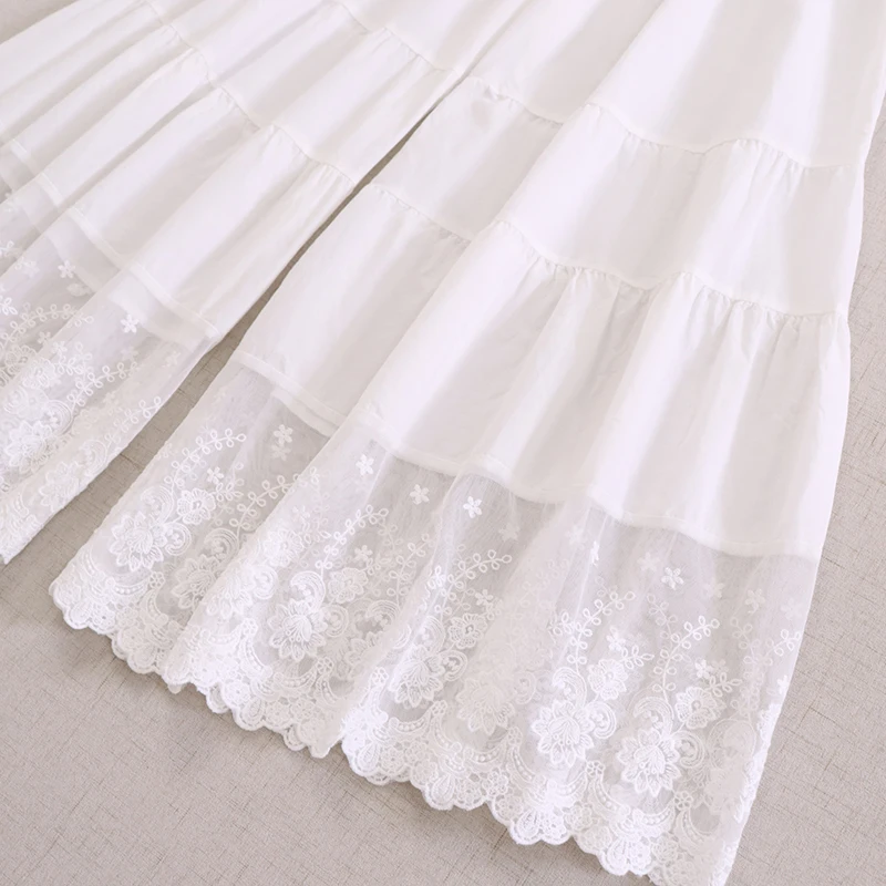 Брюки женские кружевные с вышивкой милые повседневные свободные хлопковые штаны