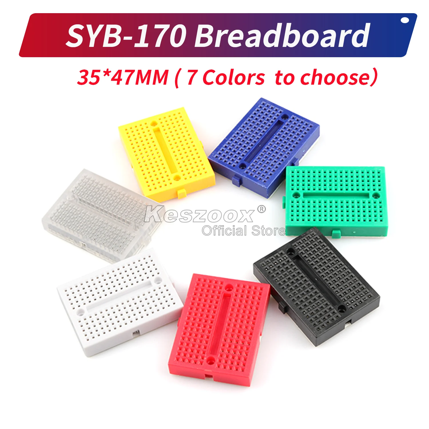 

Keszoox SYB-170 Solderless Prototype PCB Breadboard DIY Kit for Arduino (Pack of 2pcs)