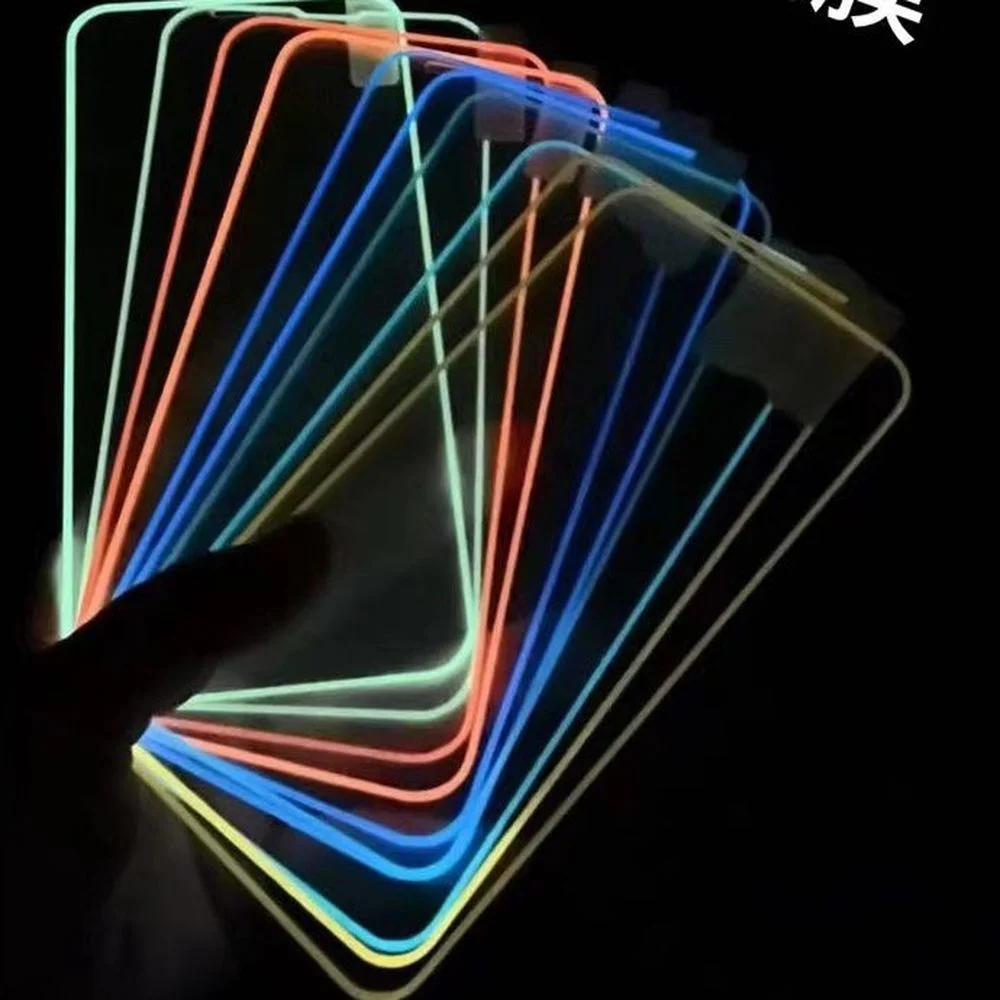 

50Pcs Luminous 3D Colorful Fluorescent Tempered Glass For iPhone 14 13 12 11 Pro X XS Max XR SE 8 Glowing Screen Protector Film