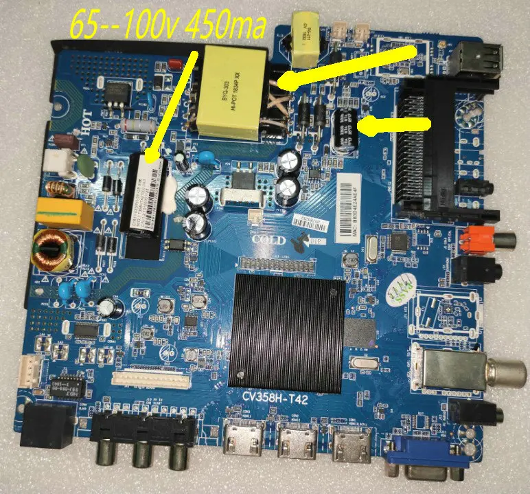 CV358H-T42 4-ядерная интеллектуальная сеть WiFi TV материнская плата с напряжением