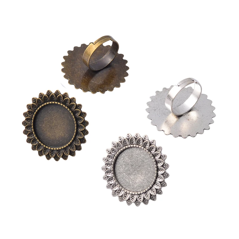 

5 шт., пустые оправы для стеклянных кабошонов, 20 мм