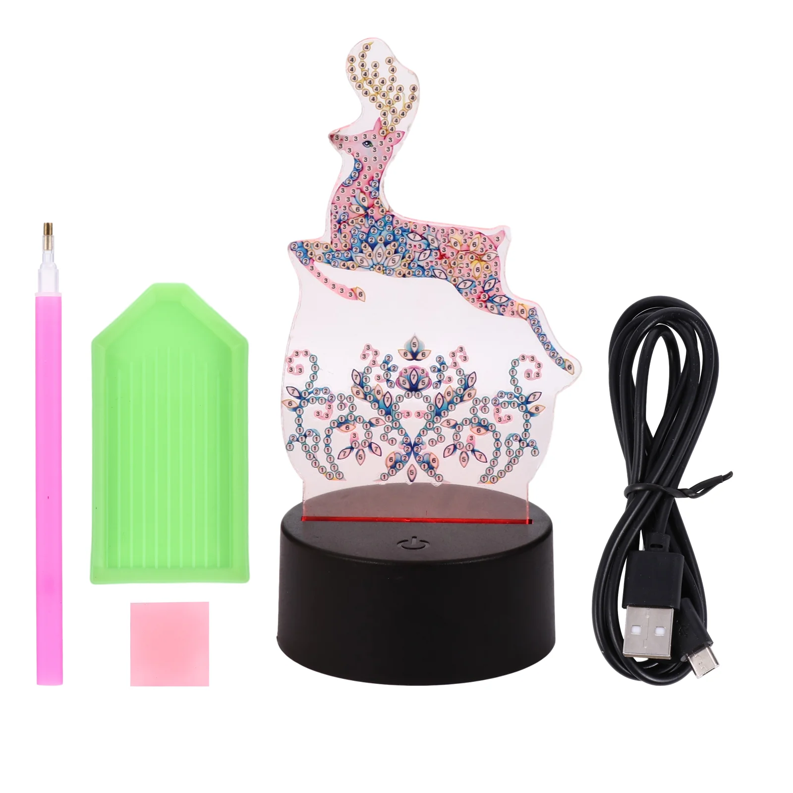 

Lamp Light 3D Christmas Elkreindeer Touch Night Sensor Bedside Lights Led Adornment Holiday Decor Party Lmap Desktop Tablekids