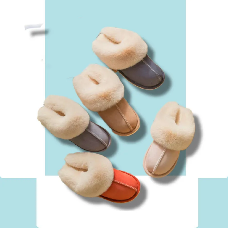 

Plush warm Home flat slippers Lightweight soft comfortable winter slippers Women's cotton shoes Indoor plush slippers