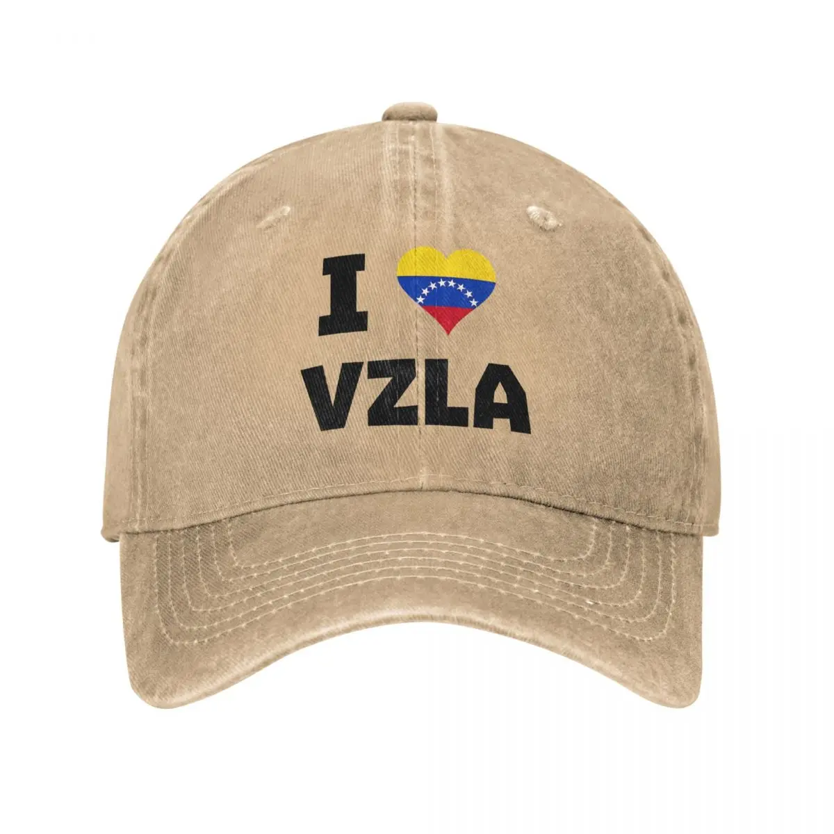 Мужская и Женская бейсбольная кепка I Love VZLA с флагом венесуэльского сердца