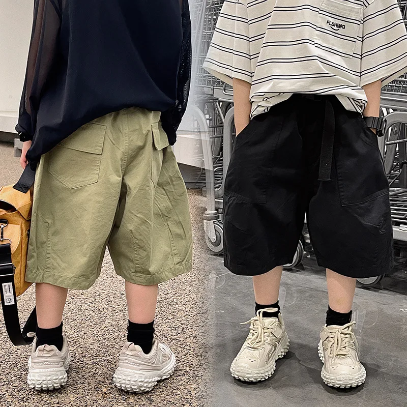 

Детские шорты Baoduo, Новинка лета 2023, Модная тонкая однотонная верхняя одежда для мальчиков, простые брюки