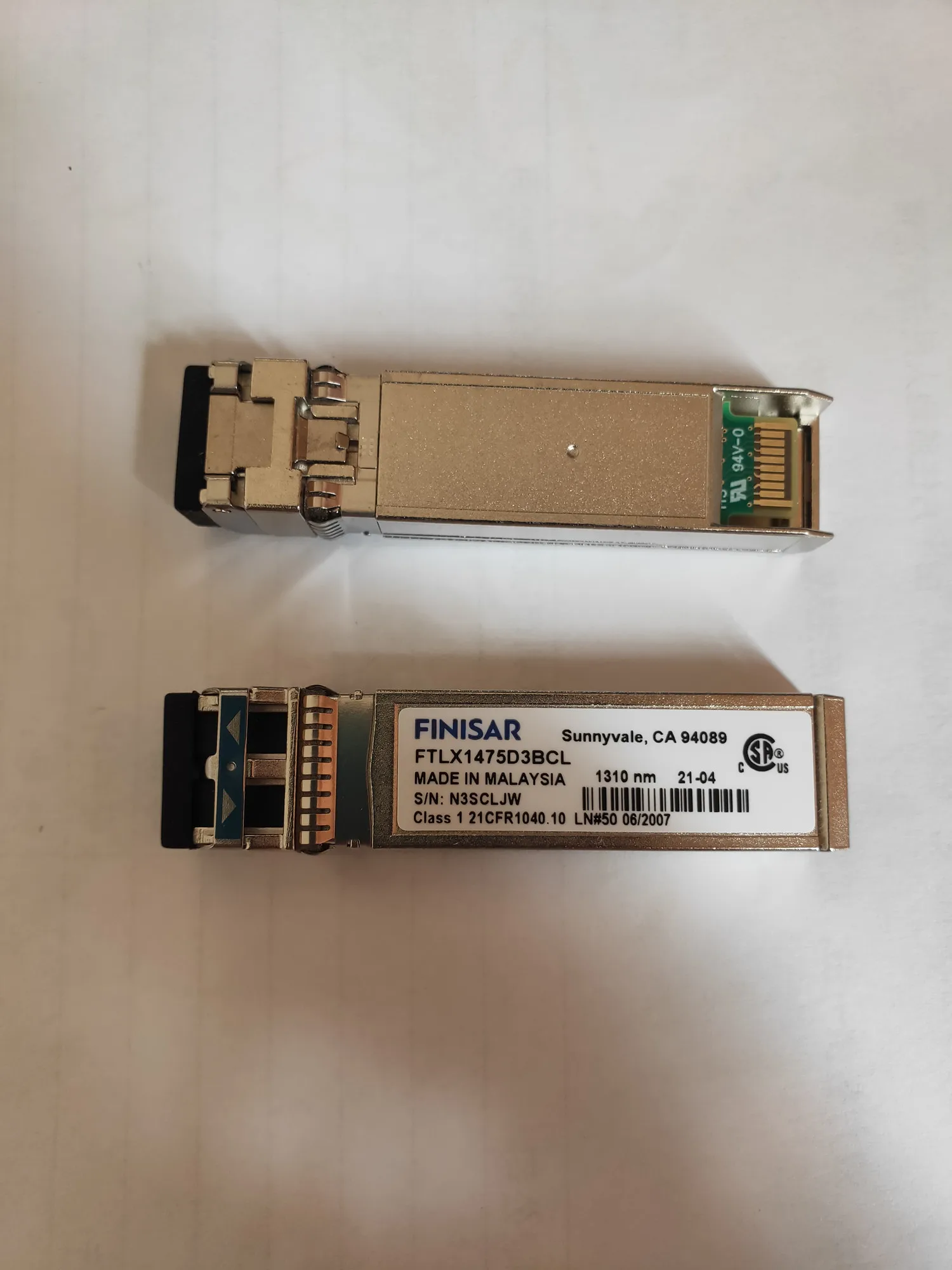 Finisar 10GB Fiber Transceiver FTLX1475D3BCL/Ic-Ic 10G-1310nm-10km Single Module Optical Fiber Transceiver/Finisar 10g 10km Sfp