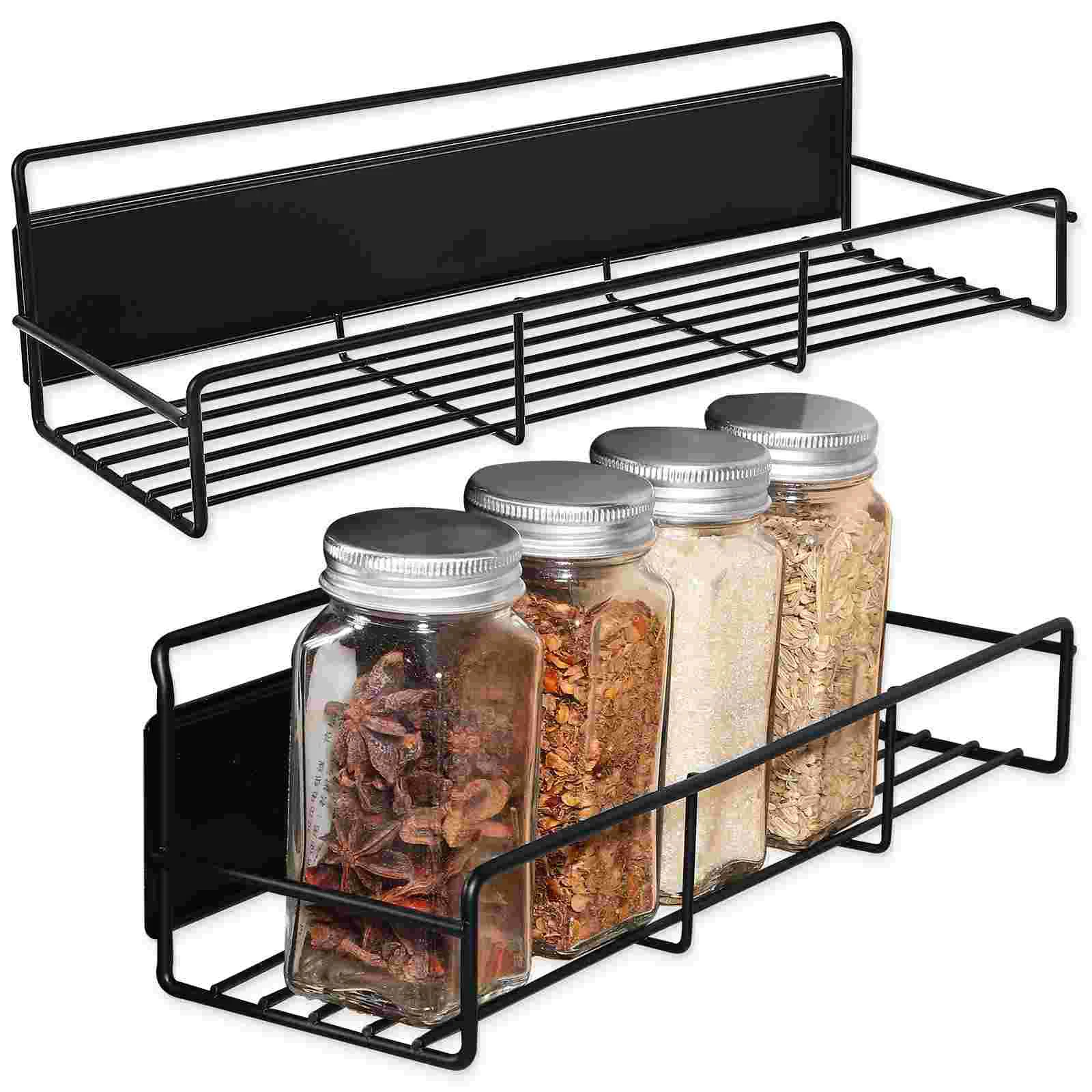 

2 Pcs Magnetic Storage Rack Spice Refrigerator Containers Heavy Duty Kitchen Holder Shelf Fridge Organizer