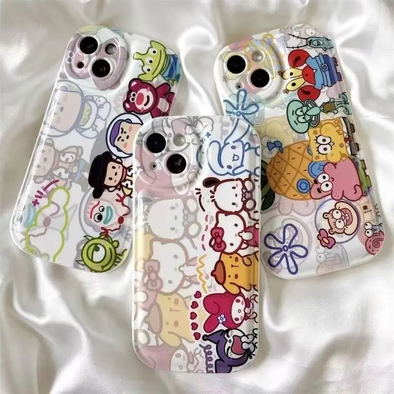 

Cinnamoroll Kuromi Pompompurin Hello Kitty Pochacco Sanrio My Melody Cartoon All-inclusive Drop-proof Air Cushion IPhone Case