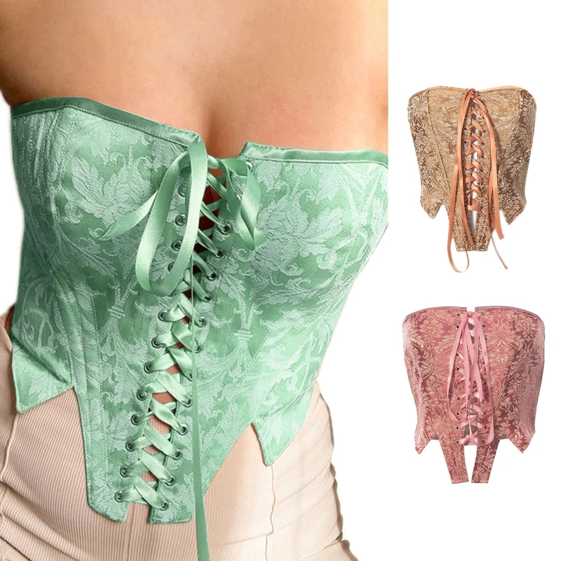 

Vintage Floral Printing Female Sleeveless Tops Corset Wide Polyester Belt Women Trendy Slimming Multi Size Corset