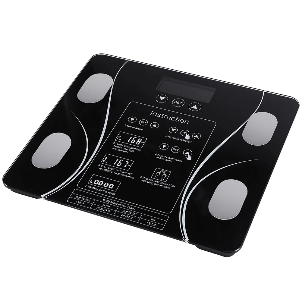 

1 Set Digital Body Scale Weighting Scale Operated Bathroom Scale Health Monitor for Household Home Black