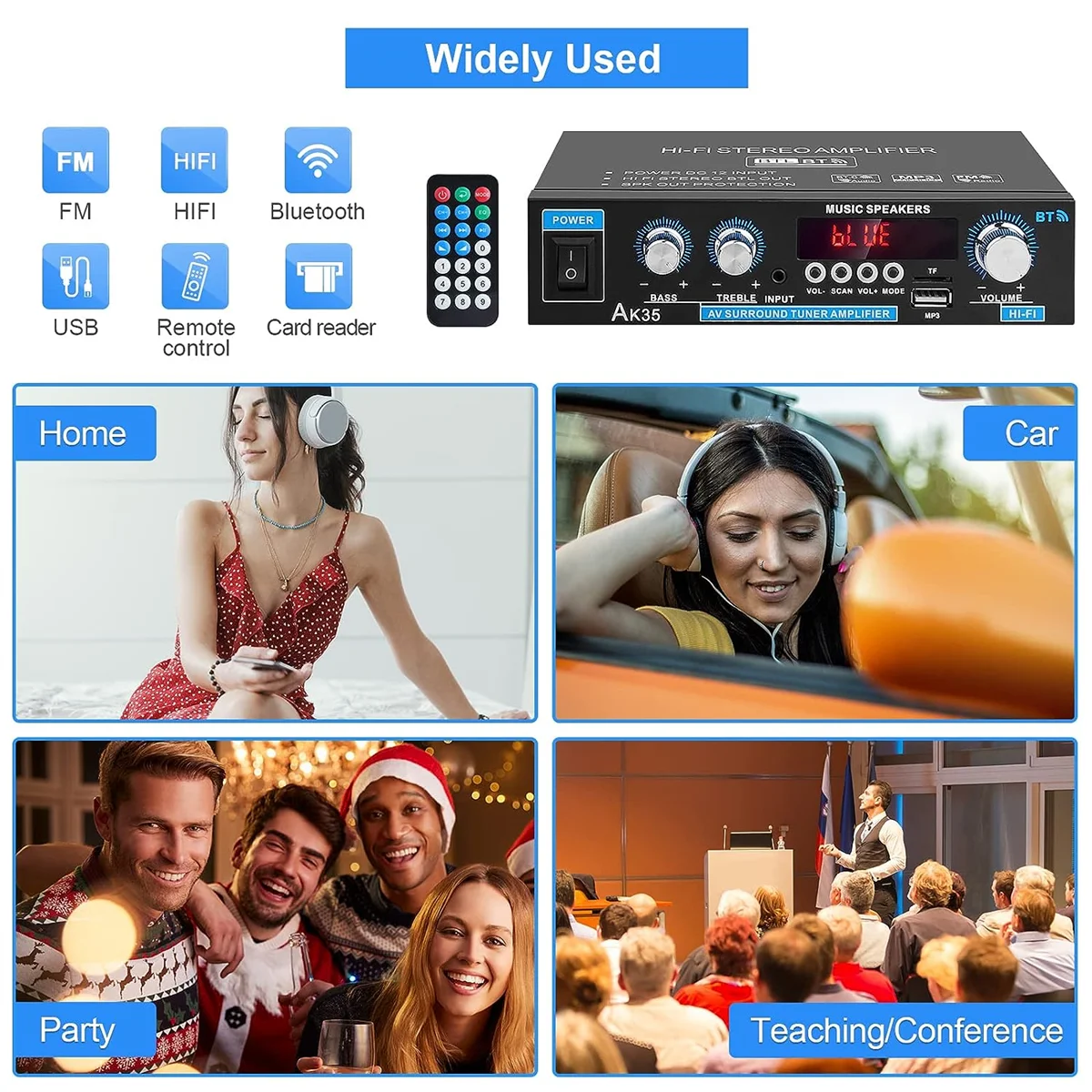 Усилитель мощности AK35 2-канальный усилитель вилка стандарта США