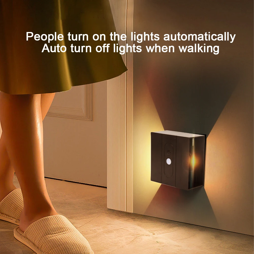 COOINJOY USB беспроводной настенный ночник с датчиком человеческого тела