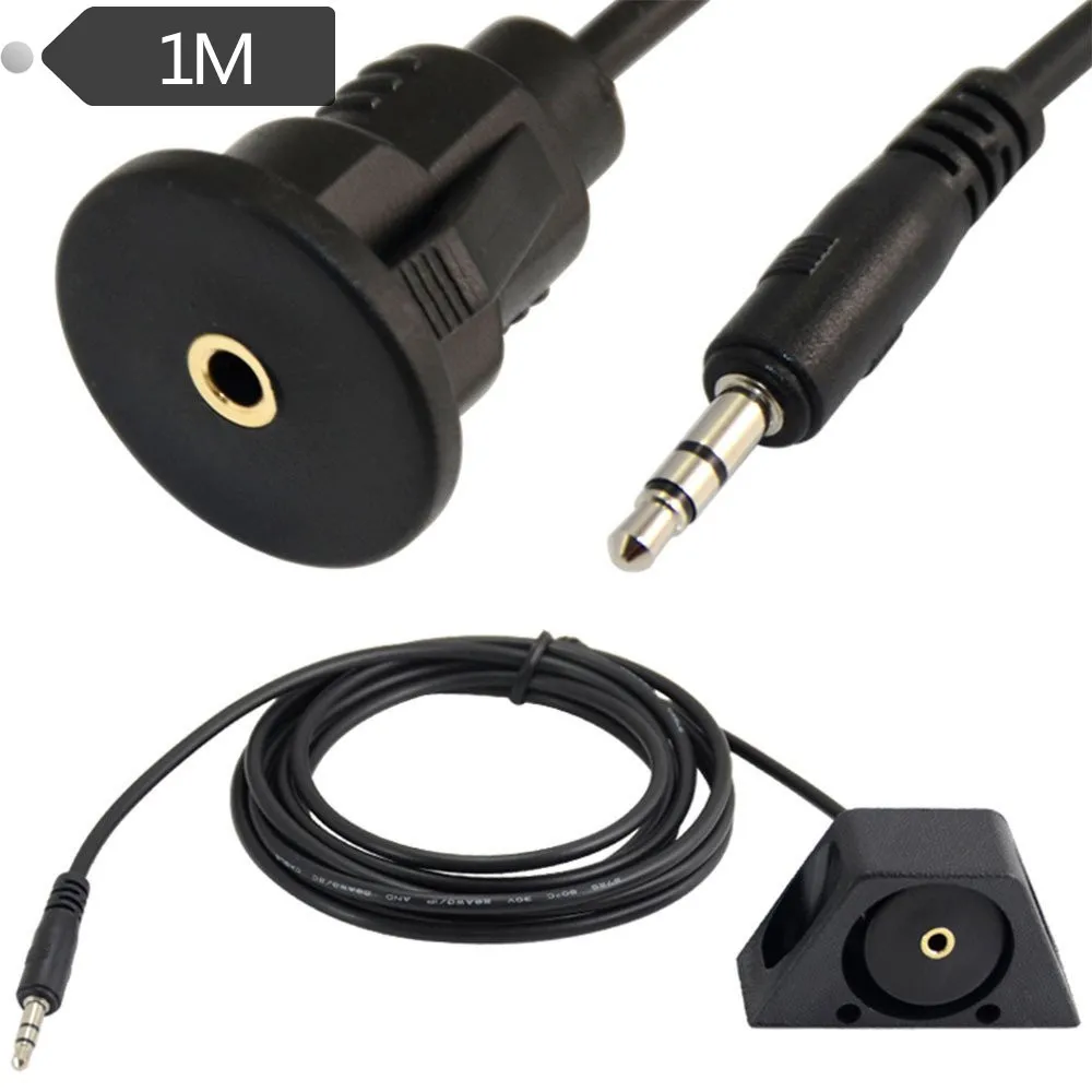 

Car Motorcycle Dashboard Wire with Bracket Audio Waterproof wire DC3.5 MF 1M