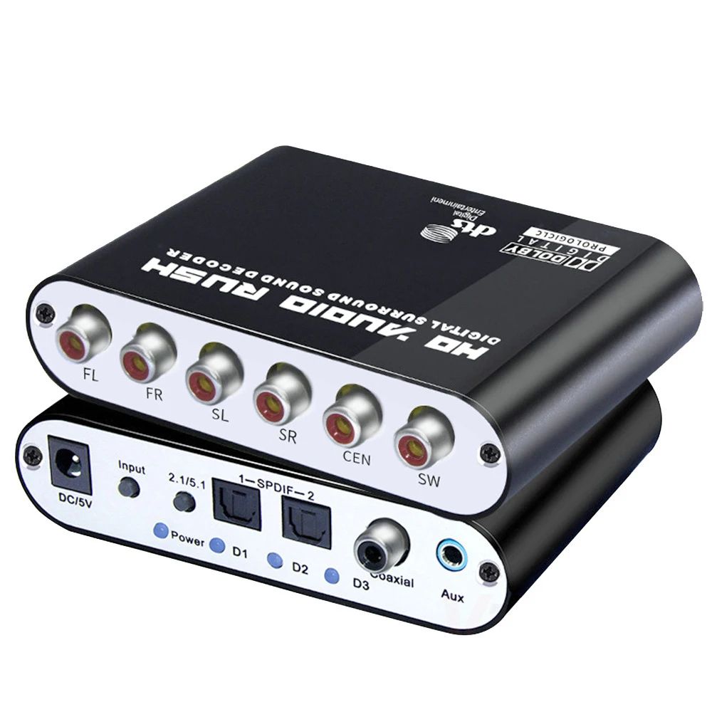 5 1 CH HD аудио декодер SPDIF коаксиальный к RCA DTS AC3 оптический цифровой усилитель
