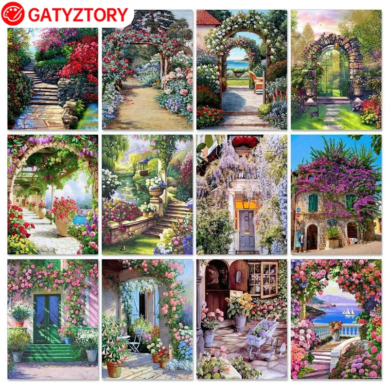 

GATYZTORY Acrylic Painting by numbers Unique Gift Picture Drawing Garden Landscape DIY Pictures by numbers For Living Room Decor