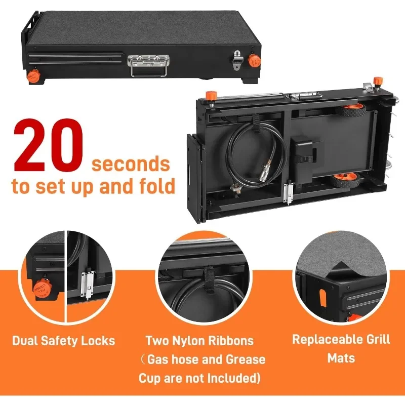 Портативный уличный гриль-столик складной гриль-тележка твердый и прочный
