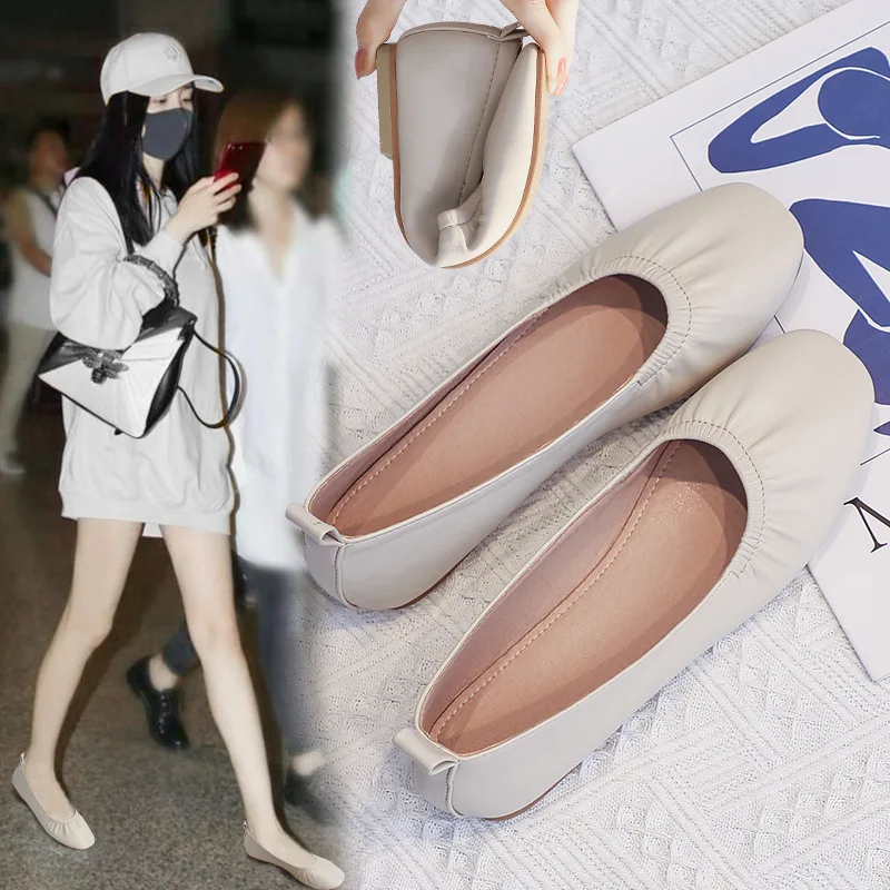 Women's Flat Shoes Mary Jane Flat Work Shoes Soft Leather Soft Soled Loafers  Women's Shoes Zapatos De Mujer Ladies Shoes