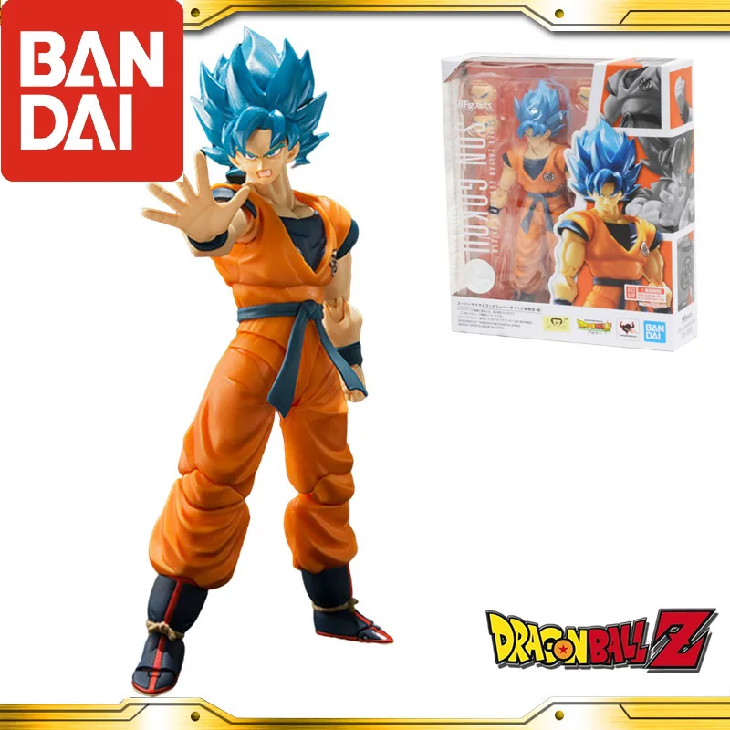 

Оригинальный BANDAI Dragon Ball Z SHF Super Saiyan Blue hair Сон Гоку экшн ПВХ Коллекционная модель игрушка Аниме Фигурки игрушки для детей