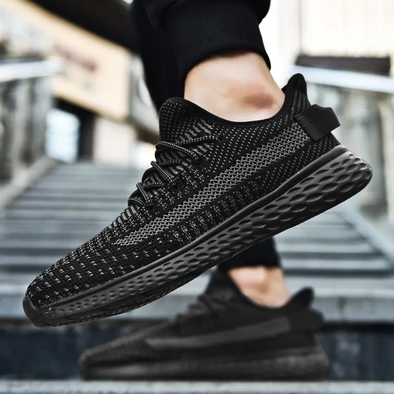 

Men's Sneakers Casual Shoes New Breathable Mesh Black Men's Shoes Spring High Quality Running Shoes Large Size Zapatillas Hombre