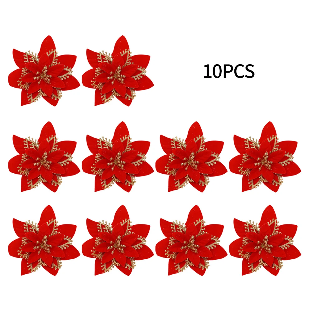 

Beautiful Christmas Flower Fake Flower Christmas Wreaths Decoration Flannel Flower Ornament Rattan Christmas Tree Silver Wedding