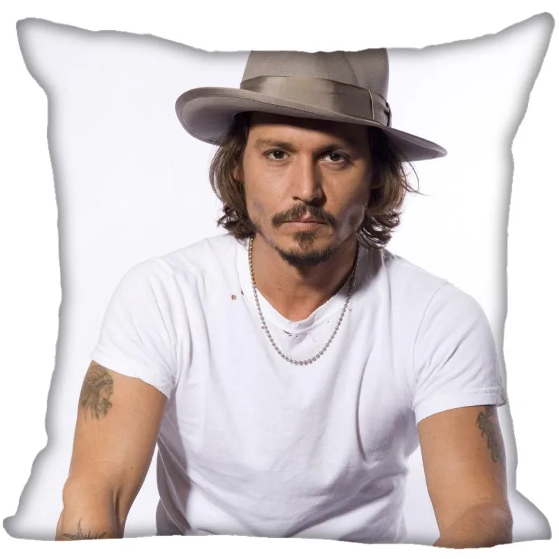 

Custom Movies Star Pillow Cases Johnny Depp Square Pillowcase Christmas Zippered Pillow Cover 40*40cm,45*45cm(One Side)