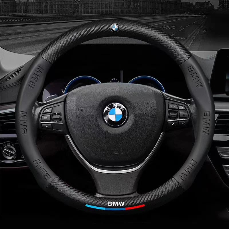 

3D Embossing Carbon fiber leather Car steering wheel cover For Bmw F20 F30 G20 f31 F34 F10 G30 F11 X3 F25 X4 M3 M4 1 3 5 Series